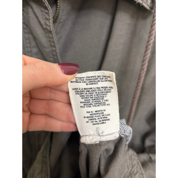 Anthropologie Revenna Lattice Anorak Women Large Jacket Olive Green Lace Hei Hei - Picture 5 of 5